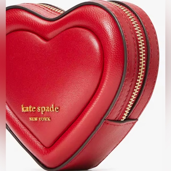NWT-Kate Spade-Pitter Patter Heart ❤️Convertible Coin Purse-Perfect Cherry-$128 - Picture 13 of 16